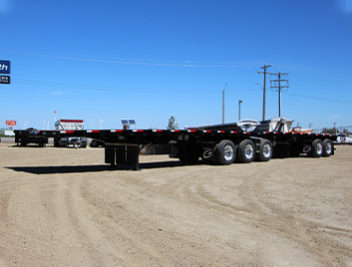 B-train flat deck trailers available to rent.