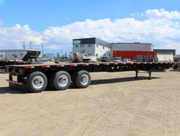 Flat deck trailers available to rent.
