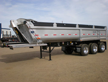 End dump trailer available to rent.