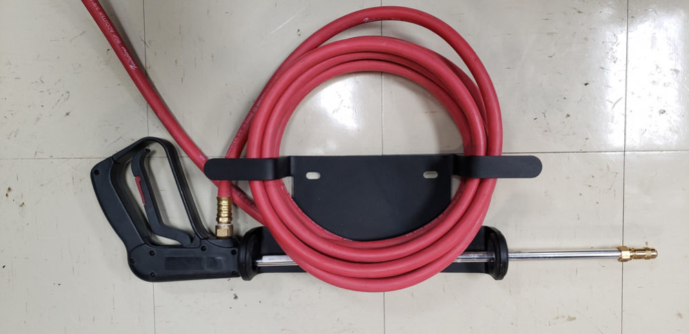 Hayworth chemical sprayer with hose and mount